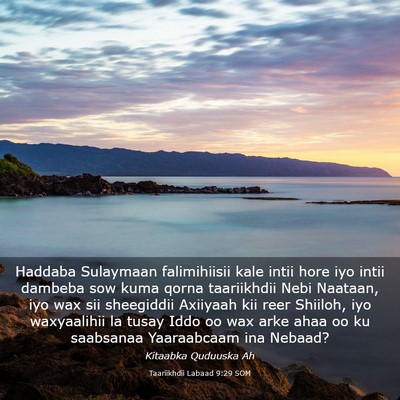 Picture 03 - Taariikhdii Labaad 9:29 SOM - Haddaba Sulaymaan falimihiisii kale intii hore - Bible Verse Picture