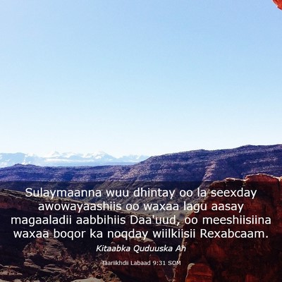 Picture 03 - Taariikhdii Labaad 9:31 SOM - Sulaymaanna wuu dhintay oo la seexday - Bible Verse Picture