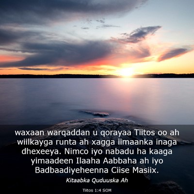 Picture 03 - Tiitos 1:4 SOM - waxaan warqaddan u qorayaa Tiitos oo ah wiilkayga - Bible Verse Picture