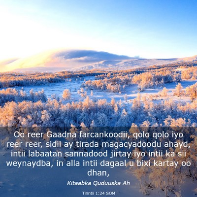 Picture 03 - Tirintii 1:24 SOM - Oo reer Gaadna farcankoodii, qolo qolo iyo reer - Bible Verse Picture
