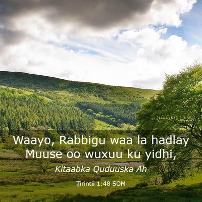 Picture 03 - Tirintii 1:48 SOM - Waayo, Rabbigu waa la hadlay Muuse oo wuxuu ku - Bible Verse Picture