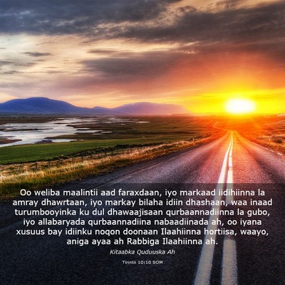 Picture 03 - Tirintii 10:10 SOM - Oo weliba maalintii aad faraxdaan, iyo markaad - Bible Verse Picture