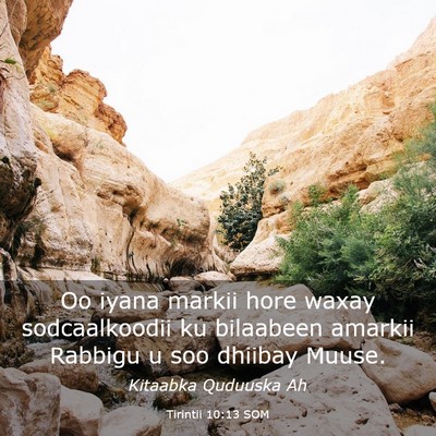 Picture 03 - Tirintii 10:13 SOM - Oo iyana markii hore waxay sodcaalkoodii ku - Bible Verse Picture