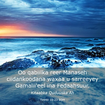 Picture 03 - Tirintii 10:23 SOM - Oo qabiilka reer Manaseh ciidankoodana waxaa u - Bible Verse Picture