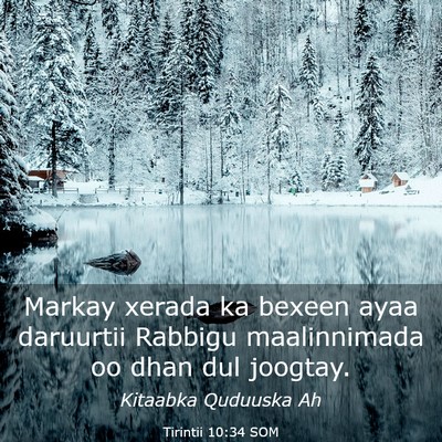 Picture 03 - Tirintii 10:34 SOM - Markay xerada ka bexeen ayaa daruurtii Rabbigu - Bible Verse Picture