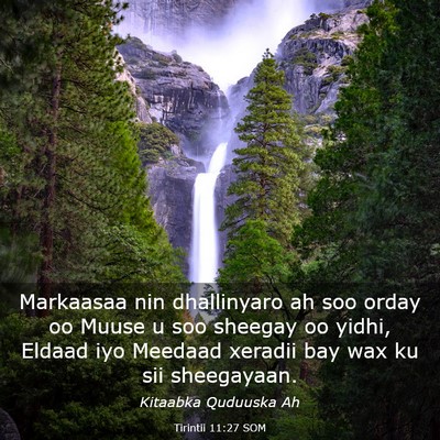 Picture 03 - Tirintii 11:27 SOM - Markaasaa nin dhallinyaro ah soo orday oo Muuse u - Bible Verse Picture