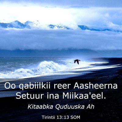 Picture 03 - Tirintii 13:13 SOM - Oo qabiilkii reer Aasheerna Setuur ina - Bible Verse Picture