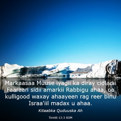 Picture 03 - Tirintii 13:3 SOM - Markaasaa Muuse iyagii ka diray cidladii Faaraan - Bible Verse Picture
