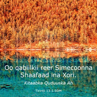 Picture 03 - Tirintii 13:5 SOM - Oo qabiilkii reer Simecoonna Shaafaad ina - Bible Verse Picture