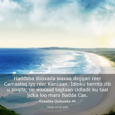 Picture 03 - Tirintii 14:25 SOM - Haddaba dooxada waxaa deggan reer Camaaleq iyo - Bible Verse Picture