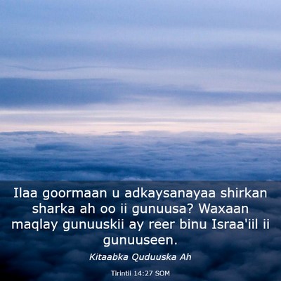 Picture 03 - Tirintii 14:27 SOM - Ilaa goormaan u adkaysanayaa shirkan sharka ah oo - Bible Verse Picture