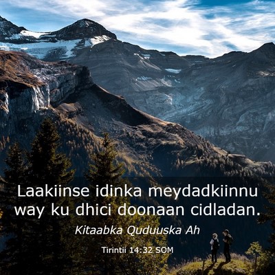 Picture 03 - Tirintii 14:32 SOM - Laakiinse idinka meydadkiinnu way ku dhici - Bible Verse Picture