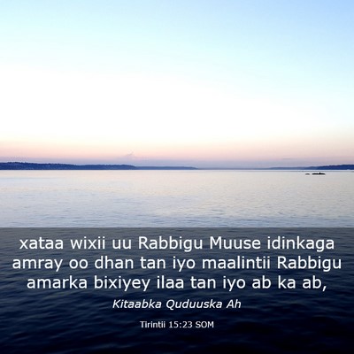 Picture 03 - Tirintii 15:23 SOM - xataa wixii uu Rabbigu Muuse idinkaga amray oo - Bible Verse Picture