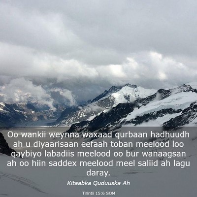 Picture 03 - Tirintii 15:6 SOM - Oo wankii weynna waxaad qurbaan hadhuudh ah u - Bible Verse Picture