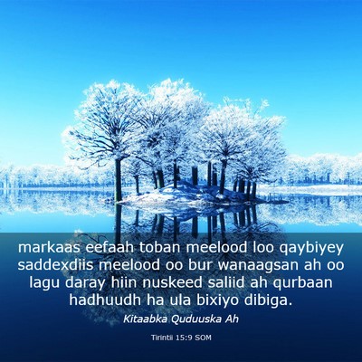 Picture 03 - Tirintii 15:9 SOM - markaas eefaah toban meelood loo qaybiyey - Bible Verse Picture