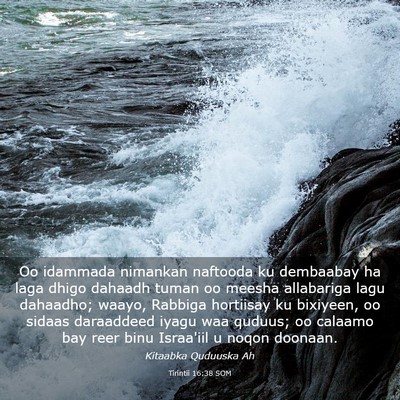 Picture 03 - Tirintii 16:38 SOM - Oo idammada nimankan naftooda ku dembaabay ha - Bible Verse Picture