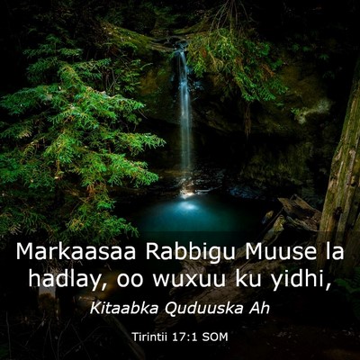 Picture 03 - Tirintii 17:1 SOM - Markaasaa Rabbigu Muuse la hadlay, oo wuxuu ku - Bible Verse Picture