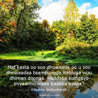 Picture 03 - Tirintii 17:13 SOM - Mid kasta oo soo dhowaada oo u soo dhowaadaa - Bible Verse Picture