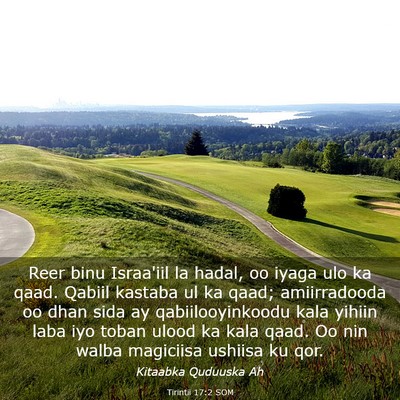 Picture 03 - Tirintii 17:2 SOM - Reer binu Israa'iil la hadal, oo iyaga ulo ka - Bible Verse Picture
