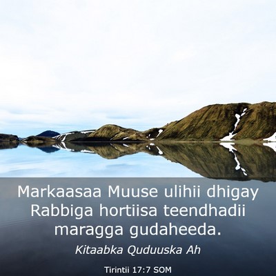 Picture 03 - Tirintii 17:7 SOM - Markaasaa Muuse ulihii dhigay Rabbiga hortiisa - Bible Verse Picture