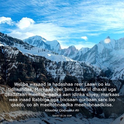 Picture 03 - Tirintii 18:26 SOM - Weliba waxaad la hadashaa reer Laawi oo ku - Bible Verse Picture