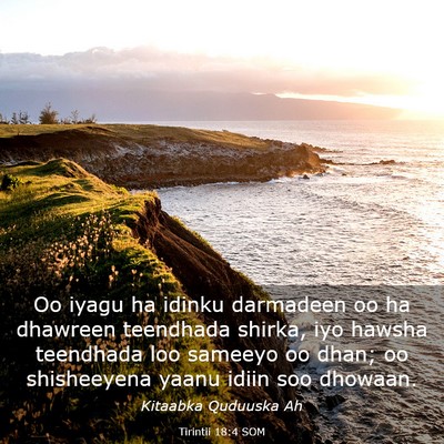 Picture 03 - Tirintii 18:4 SOM - Oo iyagu ha idinku darmadeen oo ha dhawreen - Bible Verse Picture
