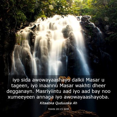 Picture 03 - Tirintii 20:15 SOM - iyo sida awowayaashayo dalkii Masar u tageen, iyo - Bible Verse Picture