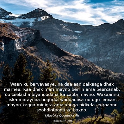 Picture 03 - Tirintii 20:17 SOM - Waan ku baryayaaye, na daa aan dalkaaga dhex - Bible Verse Picture