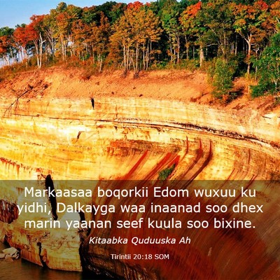 Picture 03 - Tirintii 20:18 SOM - Markaasaa boqorkii Edom wuxuu ku yidhi, Dalkayga - Bible Verse Picture