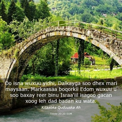 Picture 03 - Tirintii 20:20 SOM - Oo isna wuxuu yidhi, Dalkayga soo dhex mari - Bible Verse Picture