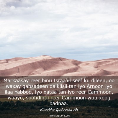 Picture 03 - Tirintii 21:24 SOM - Markaasay reer binu Israa'iil seef ku dileen, oo - Bible Verse Picture