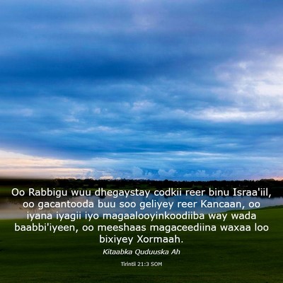 Picture 03 - Tirintii 21:3 SOM - Oo Rabbigu wuu dhegaystay codkii reer binu - Bible Verse Picture