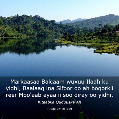 Picture 03 - Tirintii 22:10 SOM - Markaasaa Balcaam wuxuu Ilaah ku yidhi, Baalaaq - Bible Verse Picture