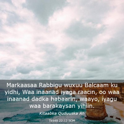 Picture 03 - Tirintii 22:12 SOM - Markaasaa Rabbigu wuxuu Balcaam ku yidhi, Waa - Bible Verse Picture