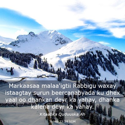 Picture 03 - Tirintii 22:24 SOM - Markaasaa malaa'igtii Rabbigu waxay istaagtay - Bible Verse Picture