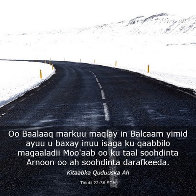 Picture 03 - Tirintii 22:36 SOM - Oo Baalaaq markuu maqlay in Balcaam yimid ayuu u - Bible Verse Picture