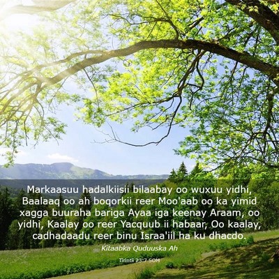 Picture 03 - Tirintii 23:7 SOM - Markaasuu hadalkiisii bilaabay oo wuxuu yidhi, - Bible Verse Picture