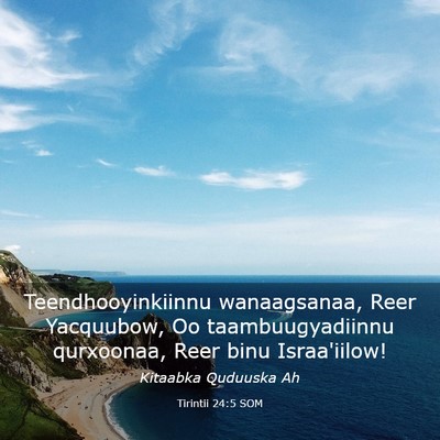 Picture 03 - Tirintii 24:5 SOM - Teendhooyinkiinnu wanaagsanaa, Reer Yacquubow, Oo - Bible Verse Picture
