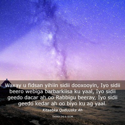 Picture 03 - Tirintii 24:6 SOM - Waxay u fidsan yihiin sidii dooxooyin, Iyo sidii - Bible Verse Picture
