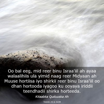 Picture 03 - Tirintii 25:6 SOM - Oo bal eeg, mid reer binu Israa'iil ah ayaa - Bible Verse Picture