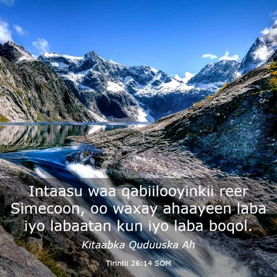 Picture 03 - Tirintii 26:14 SOM - Intaasu waa qabiilooyinkii reer Simecoon, oo - Bible Verse Picture