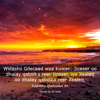 Picture 03 - Tirintii 26:30 SOM - Wiilashii Gilecaad waa kuwan: Iiceser oo dhalay - Bible Verse Picture