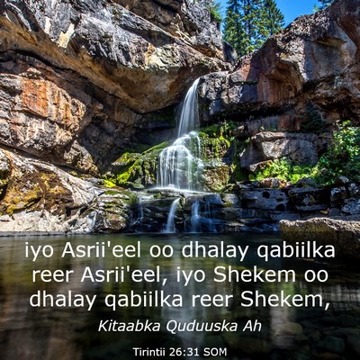 Picture 03 - Tirintii 26:31 SOM - iyo Asrii'eel oo dhalay qabiilka reer Asrii'eel, - Bible Verse Picture