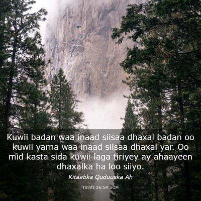 Picture 03 - Tirintii 26:54 SOM - Kuwii badan waa inaad siisaa dhaxal badan oo - Bible Verse Picture