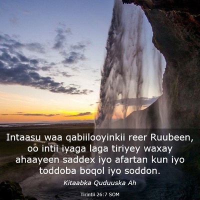 Picture 03 - Tirintii 26:7 SOM - Intaasu waa qabiilooyinkii reer Ruubeen, oo intii - Bible Verse Picture