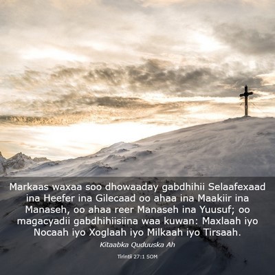 Picture 03 - Tirintii 27:1 SOM - Markaas waxaa soo dhowaaday gabdhihii Selaafexaad - Bible Verse Picture