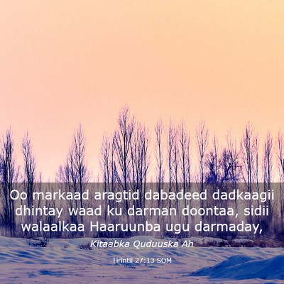 Picture 03 - Tirintii 27:13 SOM - Oo markaad aragtid dabadeed dadkaagii dhintay - Bible Verse Picture