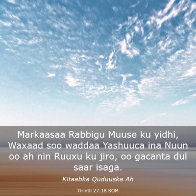 Picture 03 - Tirintii 27:18 SOM - Markaasaa Rabbigu Muuse ku yidhi, Waxaad soo - Bible Verse Picture
