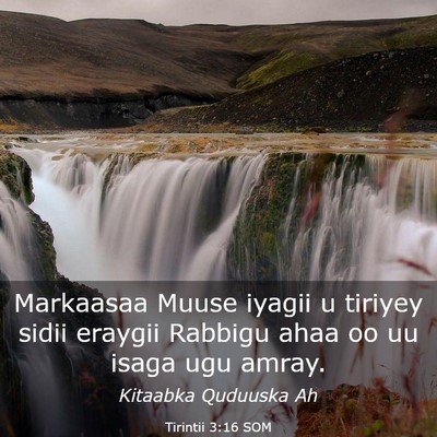 Picture 03 - Tirintii 3:16 SOM - Markaasaa Muuse iyagii u tiriyey sidii eraygii - Bible Verse Picture
