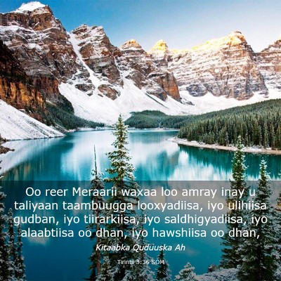 Picture 03 - Tirintii 3:36 SOM - Oo reer Meraarii waxaa loo amray inay u taliyaan - Bible Verse Picture